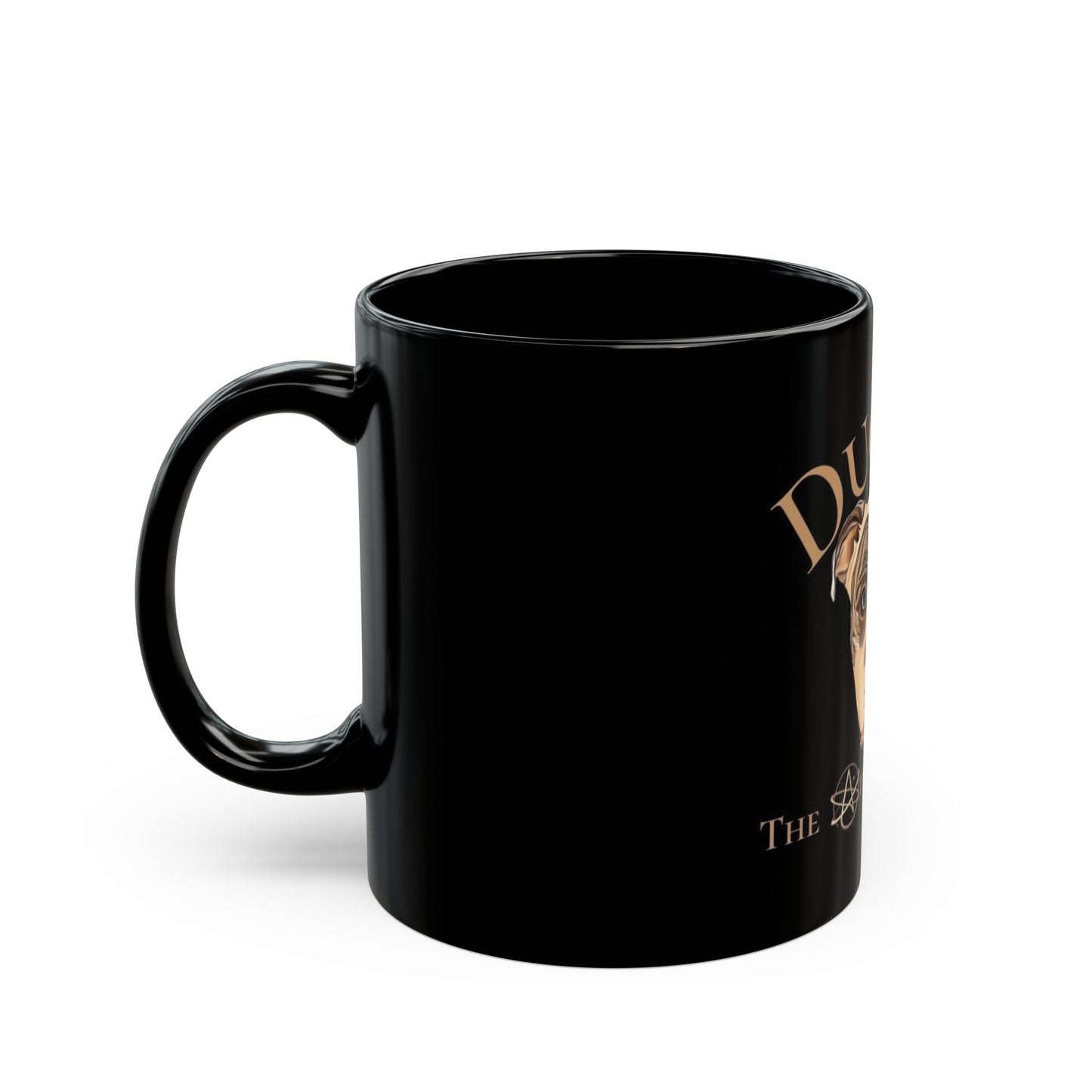 Dugald The Atheist Bulldog Black Mug (11oz, 15oz)